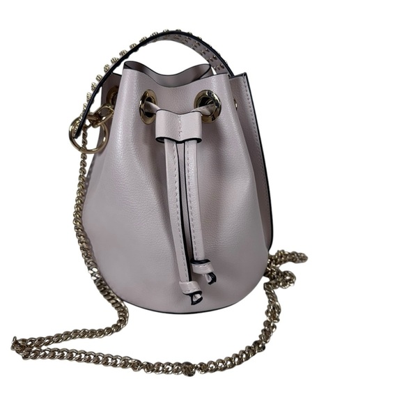 Cream and Gold Shoulder Bag with Pearl Embellished Handle - Picture 3 of 14